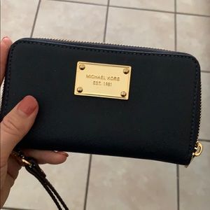 Navy Michael Kors phone case wallet